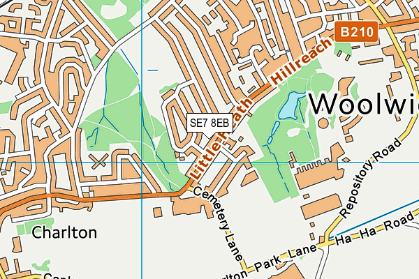 SE7 8EB map - OS VectorMap District (Ordnance Survey)