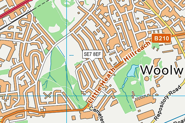 SE7 8EF map - OS VectorMap District (Ordnance Survey)