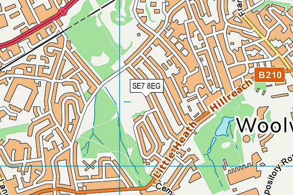 SE7 8EG map - OS VectorMap District (Ordnance Survey)