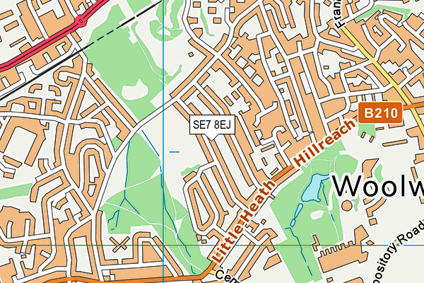 SE7 8EJ map - OS VectorMap District (Ordnance Survey)