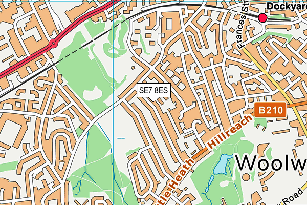 SE7 8ES map - OS VectorMap District (Ordnance Survey)