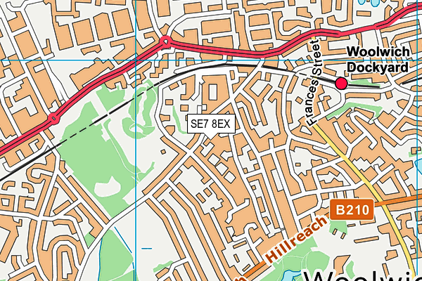 SE7 8EX map - OS VectorMap District (Ordnance Survey)