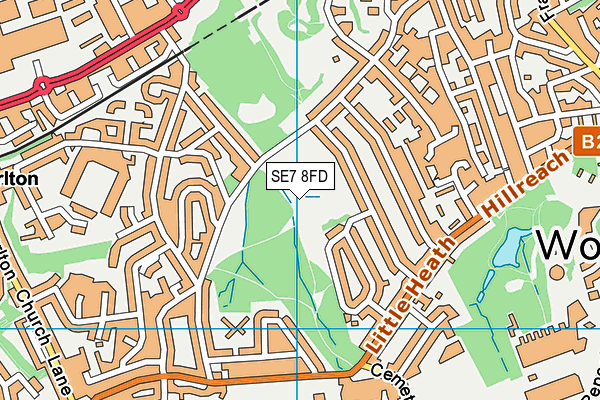 SE7 8FD map - OS VectorMap District (Ordnance Survey)