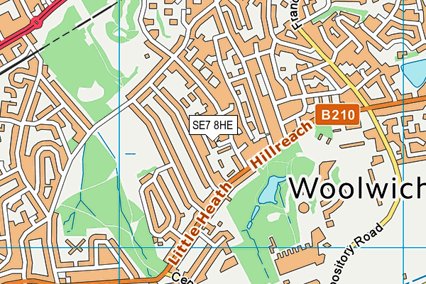 SE7 8HE map - OS VectorMap District (Ordnance Survey)