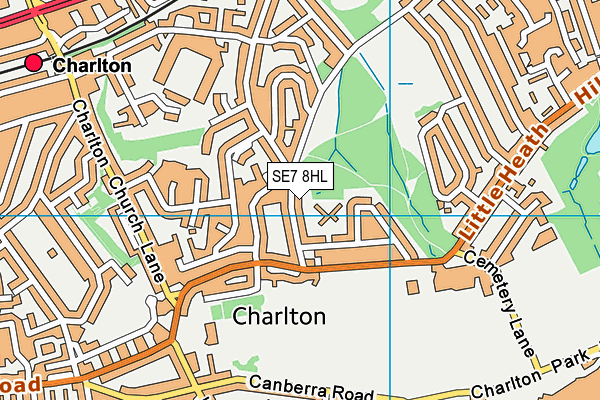 SE7 8HL map - OS VectorMap District (Ordnance Survey)