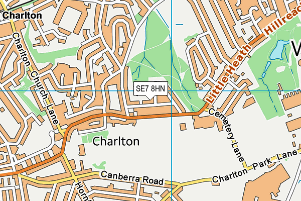 SE7 8HN map - OS VectorMap District (Ordnance Survey)