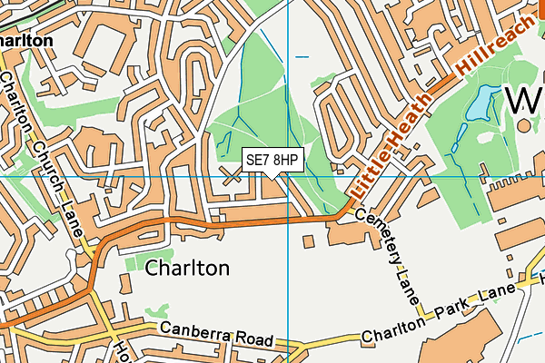 SE7 8HP map - OS VectorMap District (Ordnance Survey)