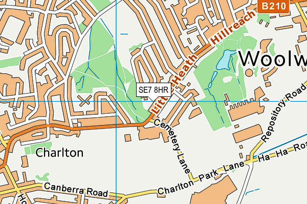 SE7 8HR map - OS VectorMap District (Ordnance Survey)
