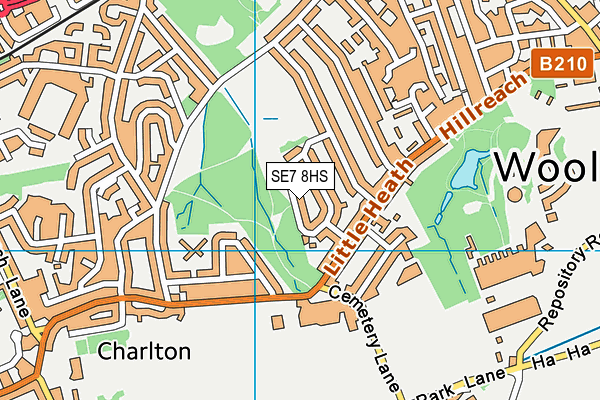 SE7 8HS map - OS VectorMap District (Ordnance Survey)