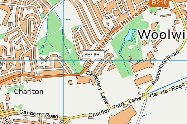 SE7 8HU map - OS VectorMap District (Ordnance Survey)