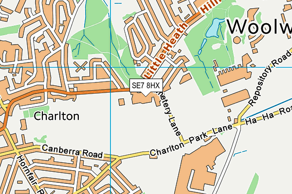 Charlton Park Academy map (SE7 8HX) - OS VectorMap District (Ordnance Survey)