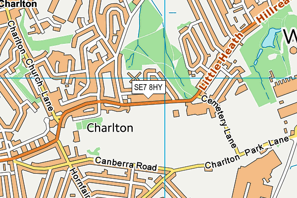 SE7 8HY map - OS VectorMap District (Ordnance Survey)