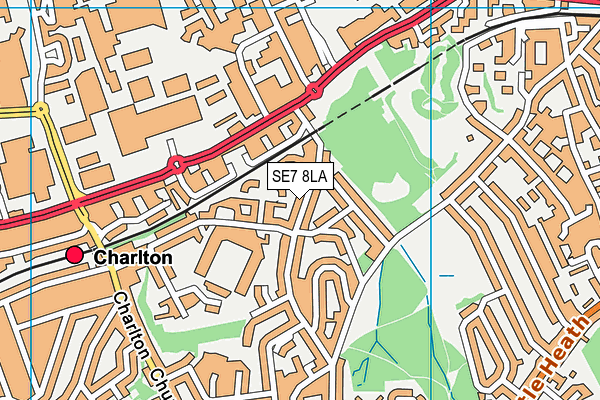 SE7 8LA map - OS VectorMap District (Ordnance Survey)