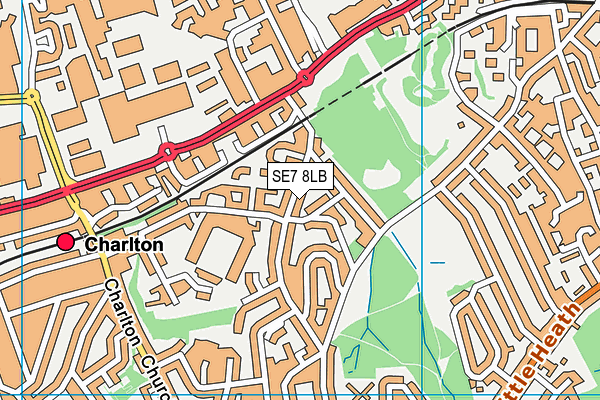 SE7 8LB map - OS VectorMap District (Ordnance Survey)