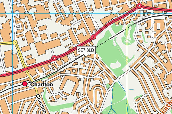 SE7 8LD map - OS VectorMap District (Ordnance Survey)