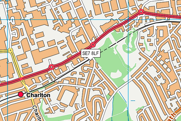 SE7 8LF map - OS VectorMap District (Ordnance Survey)