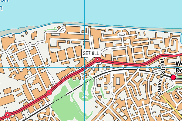 SE7 8LL map - OS VectorMap District (Ordnance Survey)