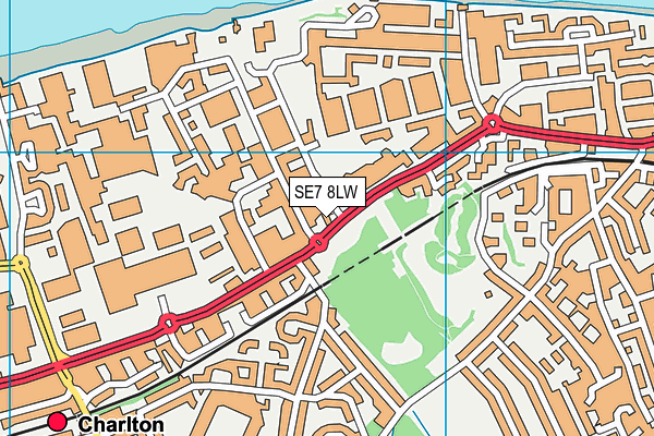 SE7 8LW map - OS VectorMap District (Ordnance Survey)