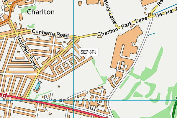 SE7 8PJ map - OS VectorMap District (Ordnance Survey)