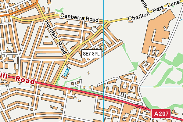 SE7 8PL map - OS VectorMap District (Ordnance Survey)