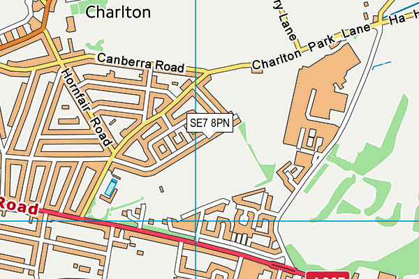 SE7 8PN map - OS VectorMap District (Ordnance Survey)