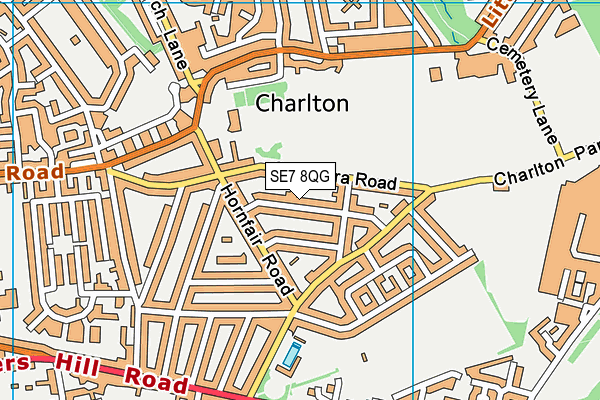 SE7 8QG map - OS VectorMap District (Ordnance Survey)