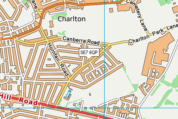 SE7 8QP map - OS VectorMap District (Ordnance Survey)