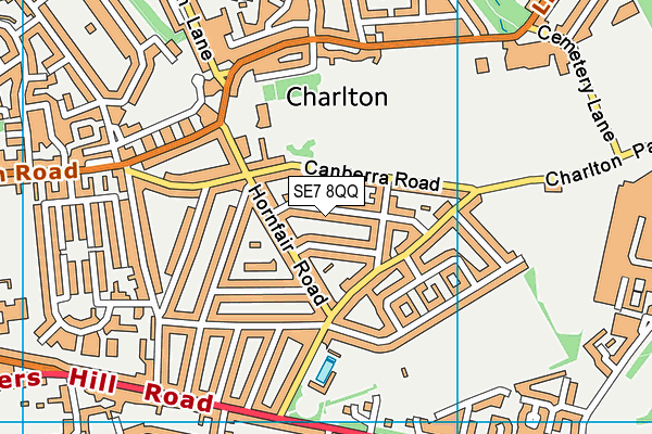 SE7 8QQ map - OS VectorMap District (Ordnance Survey)