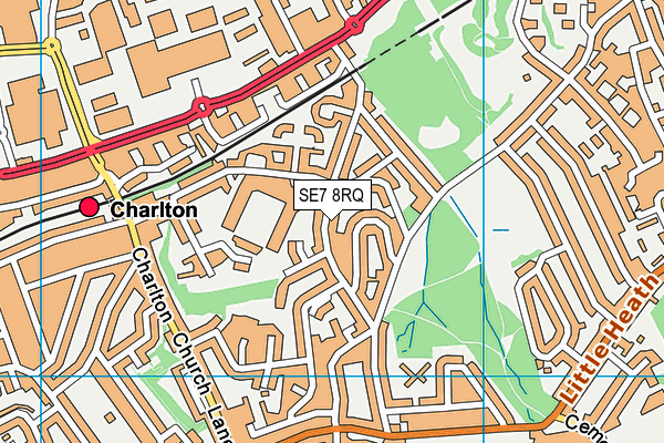 SE7 8RQ map - OS VectorMap District (Ordnance Survey)