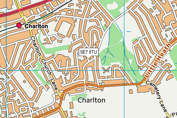 SE7 8TU map - OS VectorMap District (Ordnance Survey)