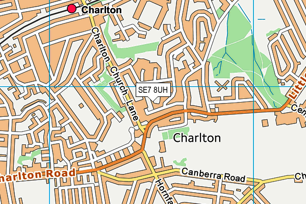 SE7 8UH map - OS VectorMap District (Ordnance Survey)