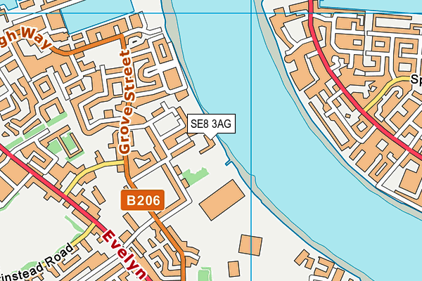 SE8 3AG map - OS VectorMap District (Ordnance Survey)
