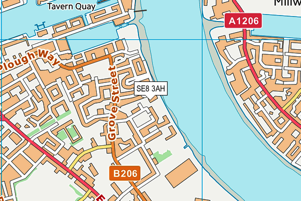 SE8 3AH map - OS VectorMap District (Ordnance Survey)