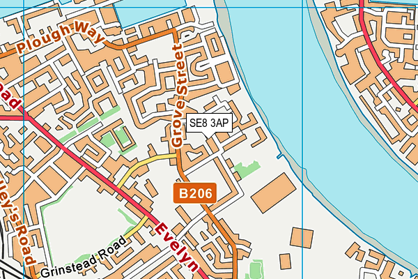SE8 3AP map - OS VectorMap District (Ordnance Survey)
