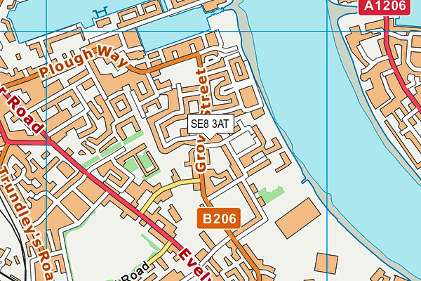 SE8 3AT map - OS VectorMap District (Ordnance Survey)