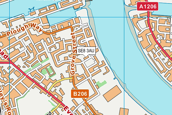 SE8 3AU map - OS VectorMap District (Ordnance Survey)