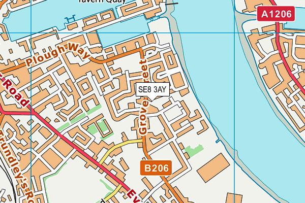 SE8 3AY map - OS VectorMap District (Ordnance Survey)