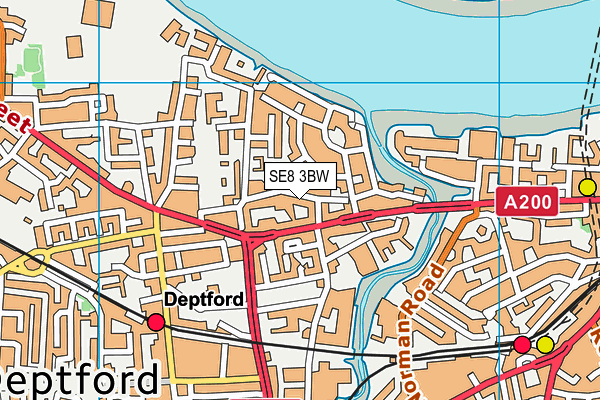 SE8 3BW map - OS VectorMap District (Ordnance Survey)