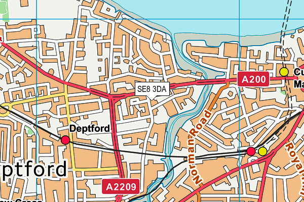 SE8 3DA map - OS VectorMap District (Ordnance Survey)