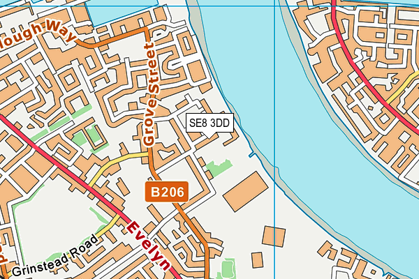 SE8 3DD map - OS VectorMap District (Ordnance Survey)