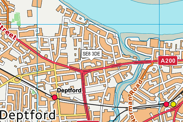 SE8 3DE map - OS VectorMap District (Ordnance Survey)