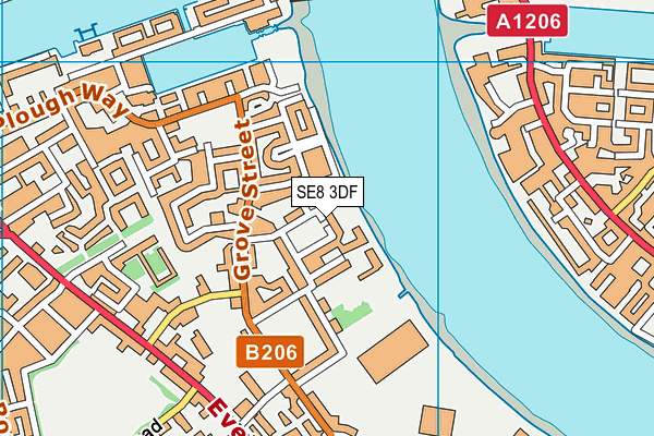 SE8 3DF map - OS VectorMap District (Ordnance Survey)