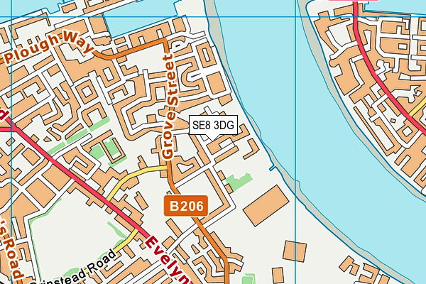 SE8 3DG map - OS VectorMap District (Ordnance Survey)