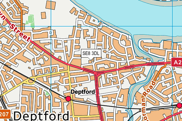 SE8 3DL map - OS VectorMap District (Ordnance Survey)