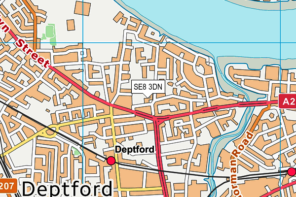 SE8 3DN map - OS VectorMap District (Ordnance Survey)