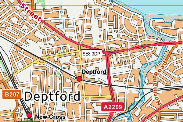 SE8 3DP map - OS VectorMap District (Ordnance Survey)