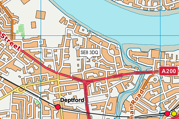SE8 3DQ map - OS VectorMap District (Ordnance Survey)