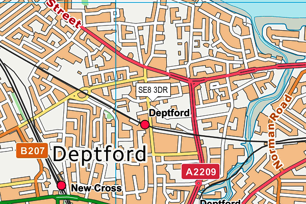 SE8 3DR map - OS VectorMap District (Ordnance Survey)