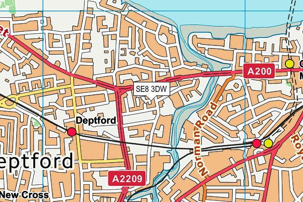 SE8 3DW map - OS VectorMap District (Ordnance Survey)
