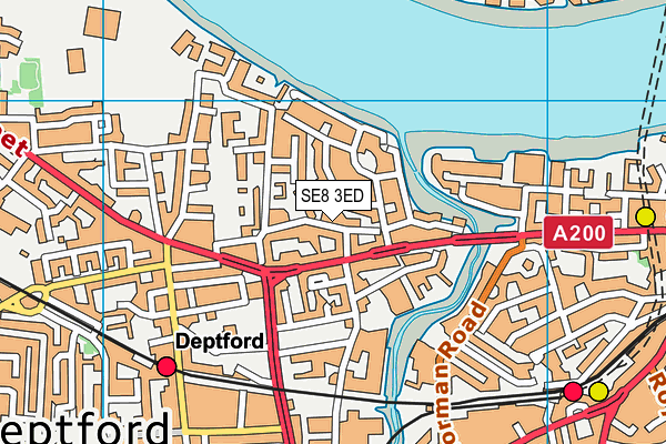 SE8 3ED map - OS VectorMap District (Ordnance Survey)